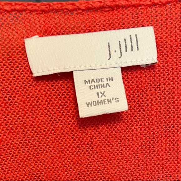 J. Jill Linen Modal Open Front Lightweight Cardigan Coral size 1X - Picture 4 of 5